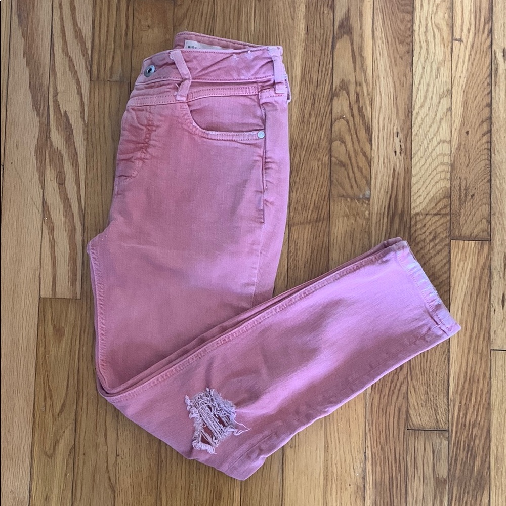 Anthropologie // Pilcro Pink Distressed Jeans